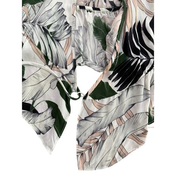 Milly Womens Kia Tropical Print Silk Wrap Top Size 6 - Picture 6 of 8
